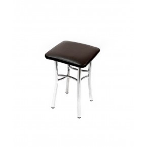 Табурет ВВР Квадрат шоколад/хром, экокожа